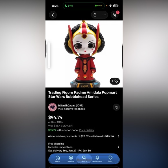 Star Wars Pop Mart Bobblehead Pasme Amidala with Card - Picture 2 of 5